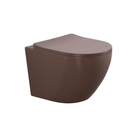 Grassi GLX-2110B Wall-Hung Toilet - Matte Brown