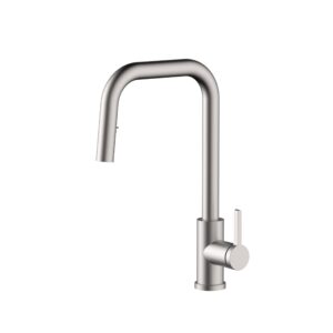 Grassi K6701 - Modern Squared U-Spout Pull-Down Kitchen Faucet